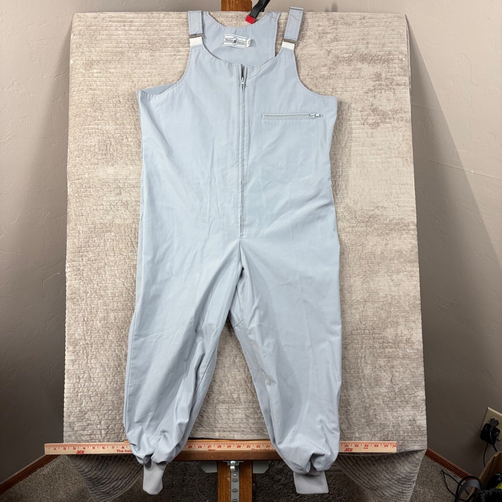 Mother Karen's Vintage Ski Bib Overalls XL Blue Gray Zip Front Salt‎ Lake City